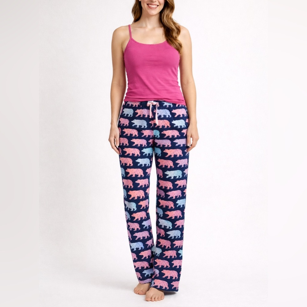 Little Blue House Shenandoah Sleep PJ Pants, Pink & Blue Bears- size M
